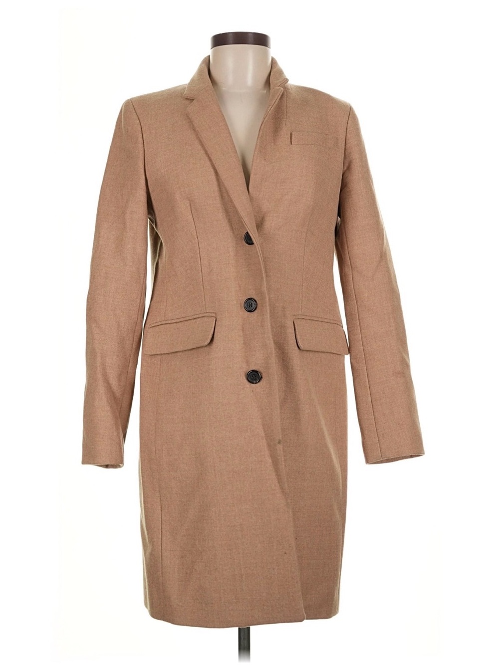 J. Crew Women's Camel Tailored Single-Breasted wool Coat